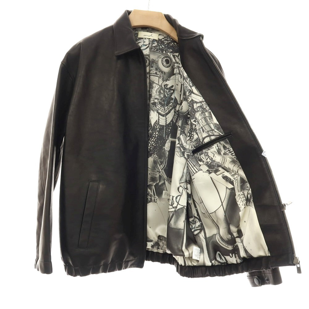 【中古】セモー semoh URBAN RESEARCH別注 2025年秋冬 ホース レザーブルゾン ブラック系【サイズ2】【 状態ランクA 】【 メンズ 】