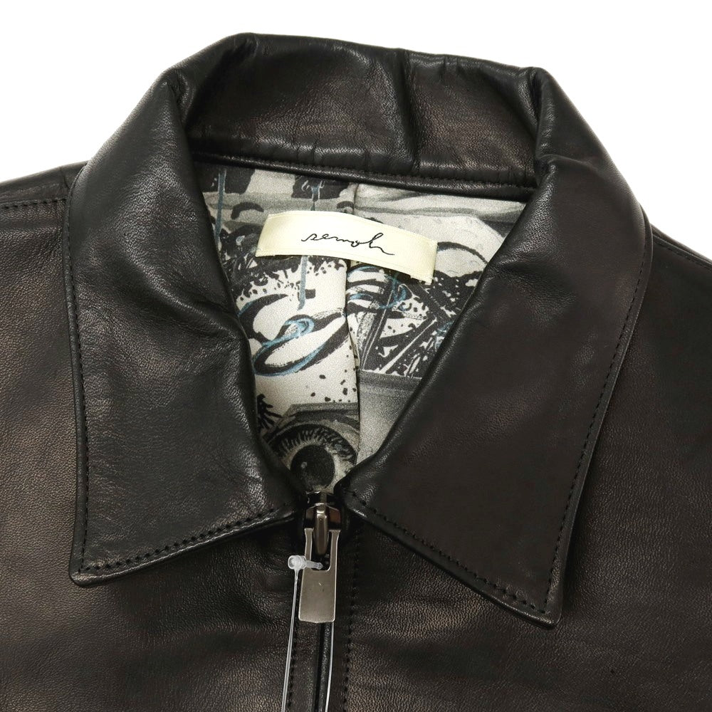 【中古】セモー semoh URBAN RESEARCH別注 2025年秋冬 ホース レザーブルゾン ブラック系【サイズ2】【 状態ランクA 】【 メンズ 】