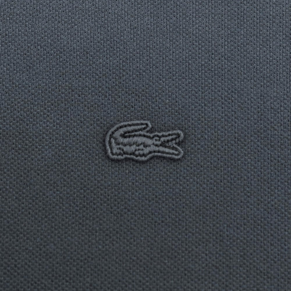 【中古】ラコステ LACOSTE コットン系 鹿の子 クルーネック 半袖Tシャツ ダークグレー【サイズ4】【 状態ランクA 】【 メンズ 】