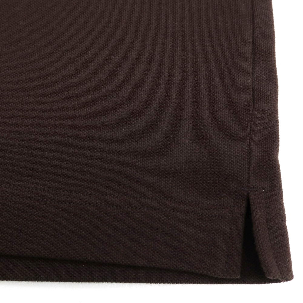 【中古】ラコステ LACOSTE コットン系 鹿の子 クルーネック 半袖Tシャツ ダークブラウン【サイズ4】【 状態ランクA 】【 メンズ 】