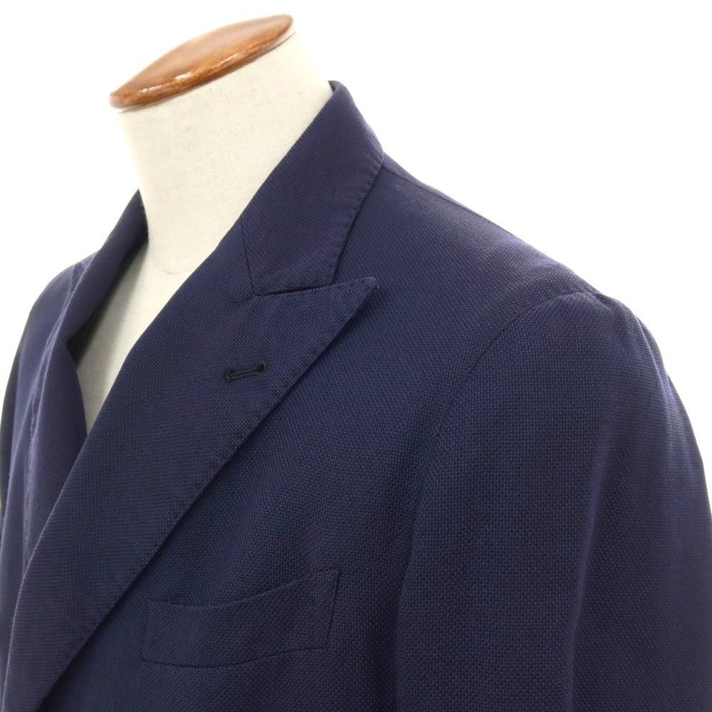 【中古】タリアトーレ TAGLIATORE ウール ホップサック ダブル6B テーラードジャケット ネイビー【サイズ46】【 状態ランクD 】【 メンズ 】