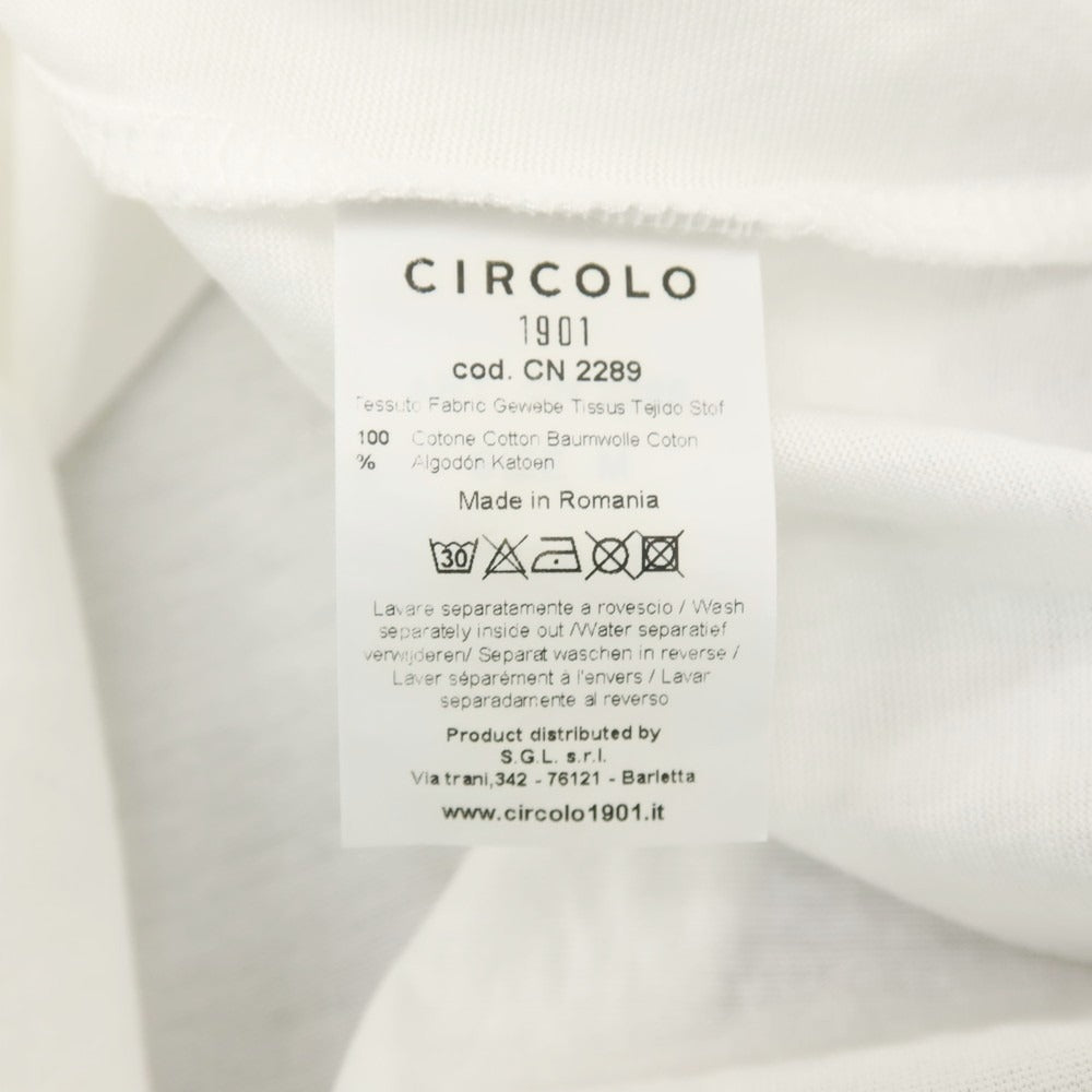 【中古】チルコロ1901 CIRCOLO 1901 コットン 半袖ポロシャツ ホワイト【サイズM】【 状態ランクC 】【 メンズ 】