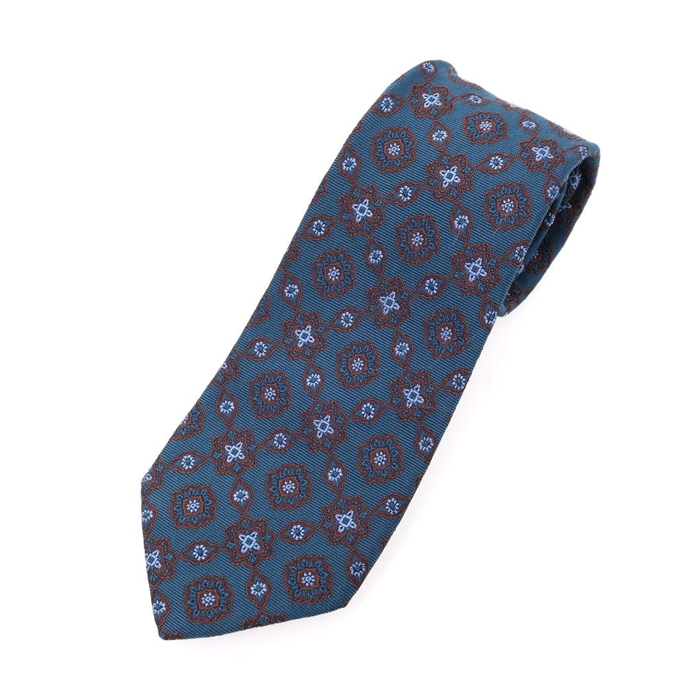【中古】イセタンメンズ ISETAN MENS シルク 小紋柄ネクタイ ブルーグリーン【 状態ランクB 】【 メンズ 】