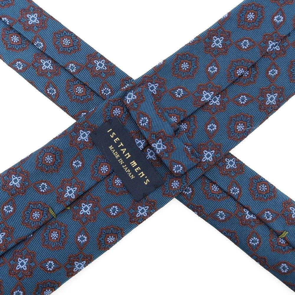 【中古】イセタンメンズ ISETAN MENS シルク 小紋柄ネクタイ ブルーグリーン【 状態ランクB 】【 メンズ 】