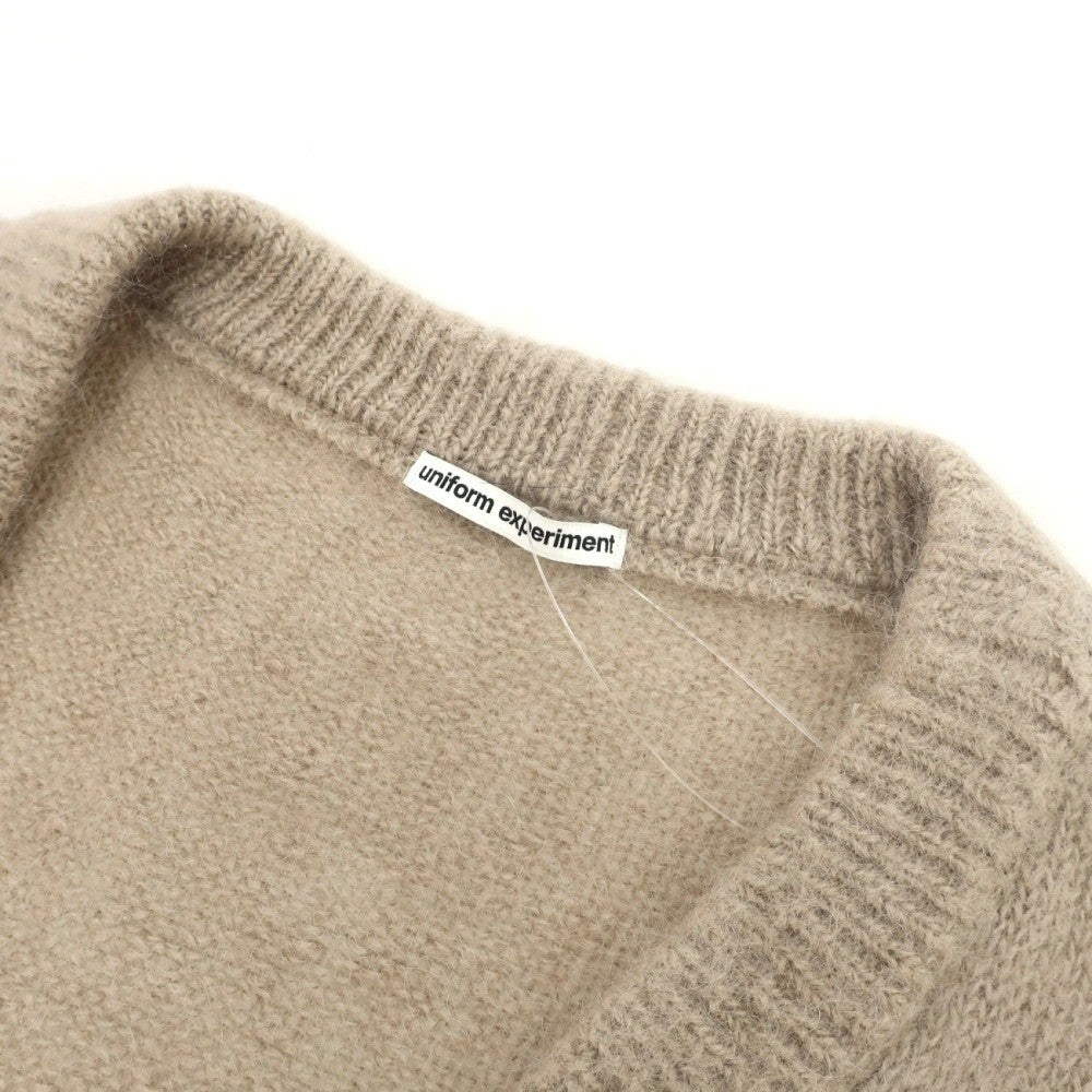 【中古】ユニフォームエクスペリメント uniform experiment モヘヤナイロンウール カーディガン ベージュ【サイズ4】【 状態ランクB 】【 メンズ 】