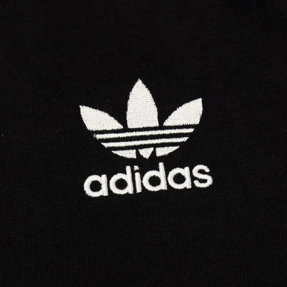 【中古】アディダス adidas コットン スリーストライプス クルーネック 長袖Tシャツ ブラック【サイズ2XL】【 状態ランクA 】【 メンズ 】