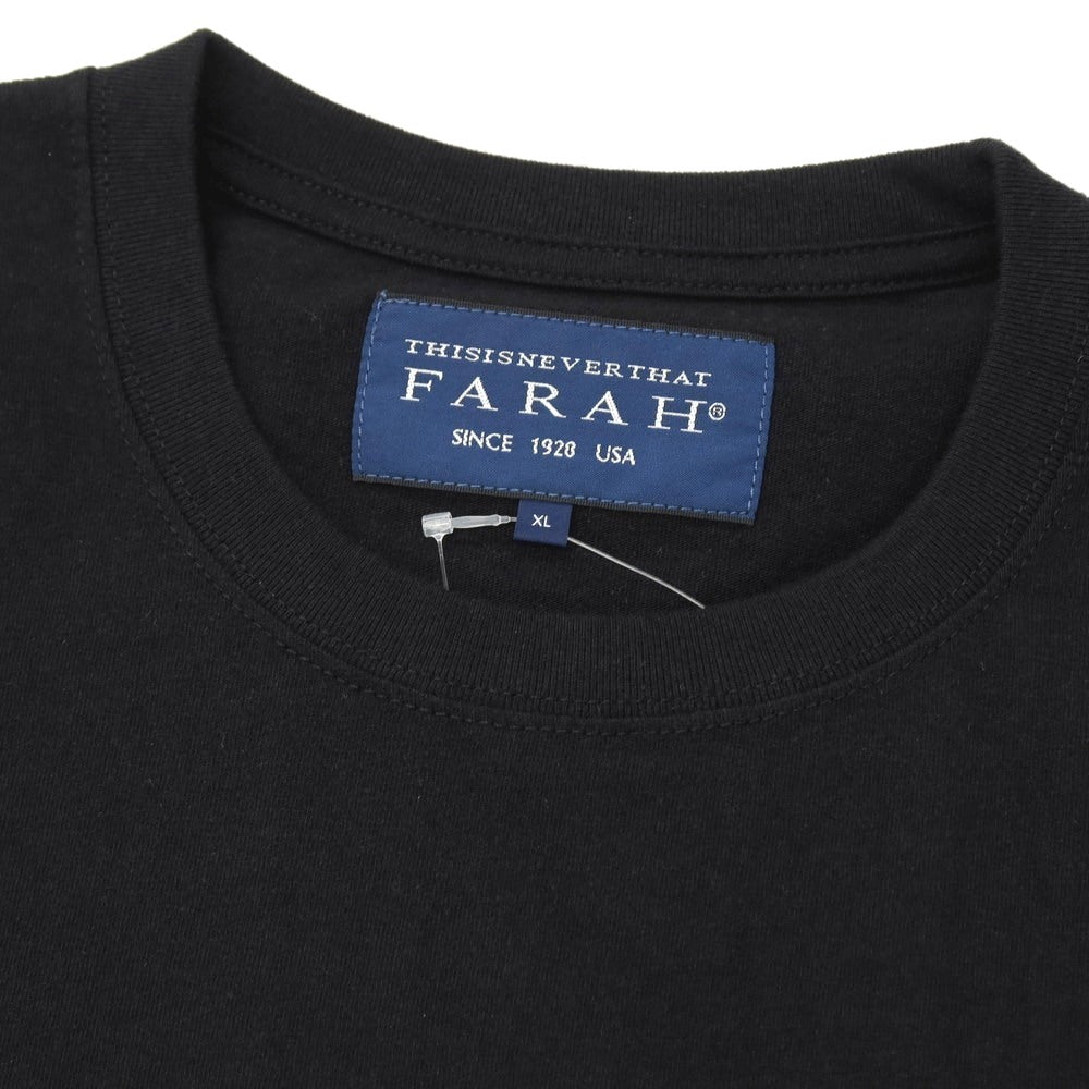 【中古】ディスイズネバーザット thisisneverthat × FARAH コットン クルーネック 半袖Tシャツ ブラック【サイズXL】【 状態ランクB 】【 メンズ 】