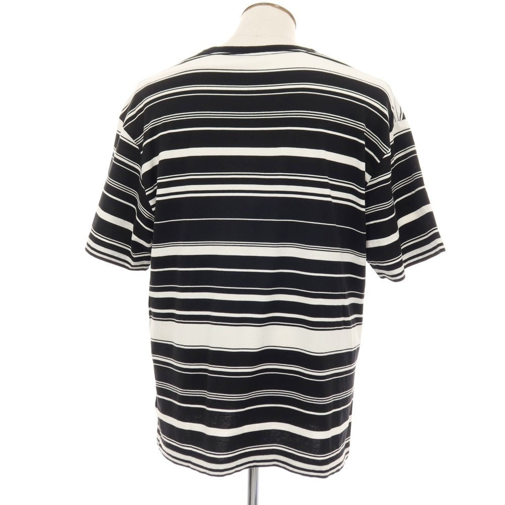 【中古】ユニフォームエクスペリメント uniform experiment コットン ボーダー クルーネック 半袖Tシャツ ブラックxホワイト【サイズ4】【 状態ランクB 】【 メンズ 】