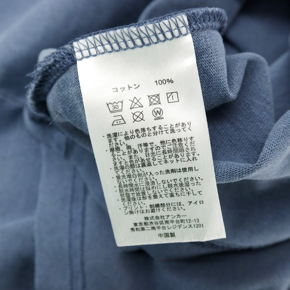 【SALE10%OFF/返品不可】【中古】【未使用】メルセデスアンカーインク Mercedes anchor inc. ガーメントダイ コットン クルーネック 半袖Tシャツ グレイッシュブルー【 サイズXL 】【 状態ランクS 】【 メンズ 】