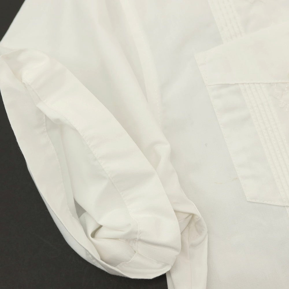 【中古】ハバネラ HAVANERA コットンポリエステル 刺しゅうデザイン オープンカラー 半袖シャツ ホワイト【サイズS】【 状態ランクC 】【 メンズ 】