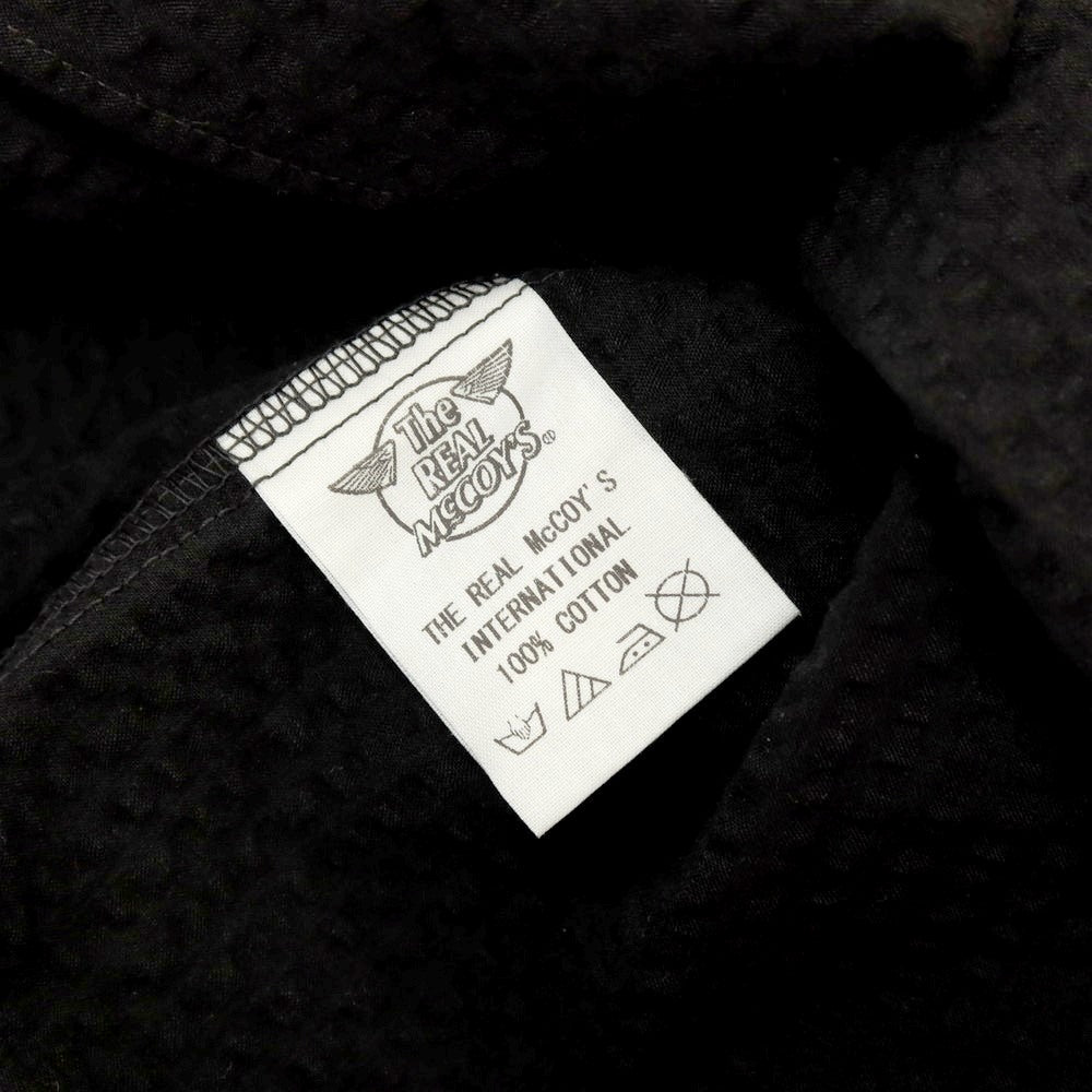 【中古】ジョーマッコイ JOE McCOY コットン シアサッカー オープンカラー 半袖シャツ ブラック【サイズM】【 状態ランクB 】【 メンズ 】