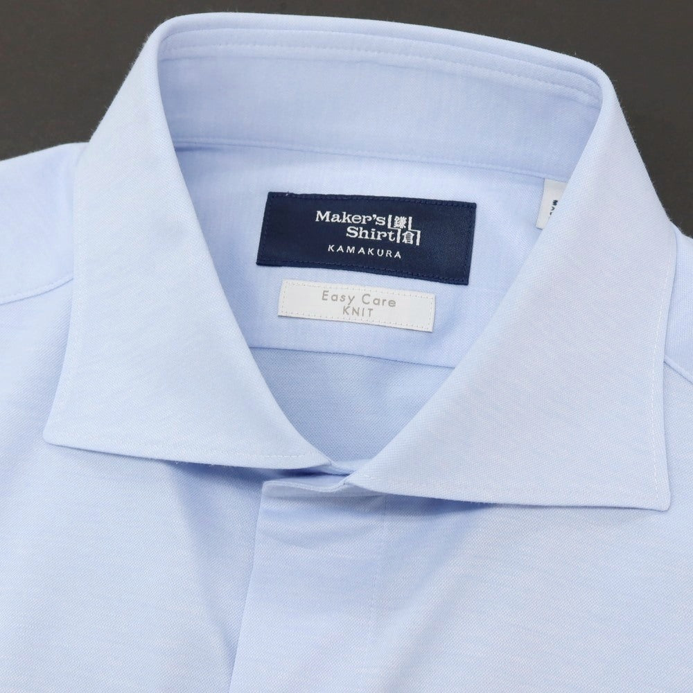 【中古】メイカーズシャツ カマクラ Makers Shirt 鎌倉 コットンポリエステル ワイドカラー ドレスシャツ ライトブルー【サイズM】【 状態ランクB 】【 メンズ 】