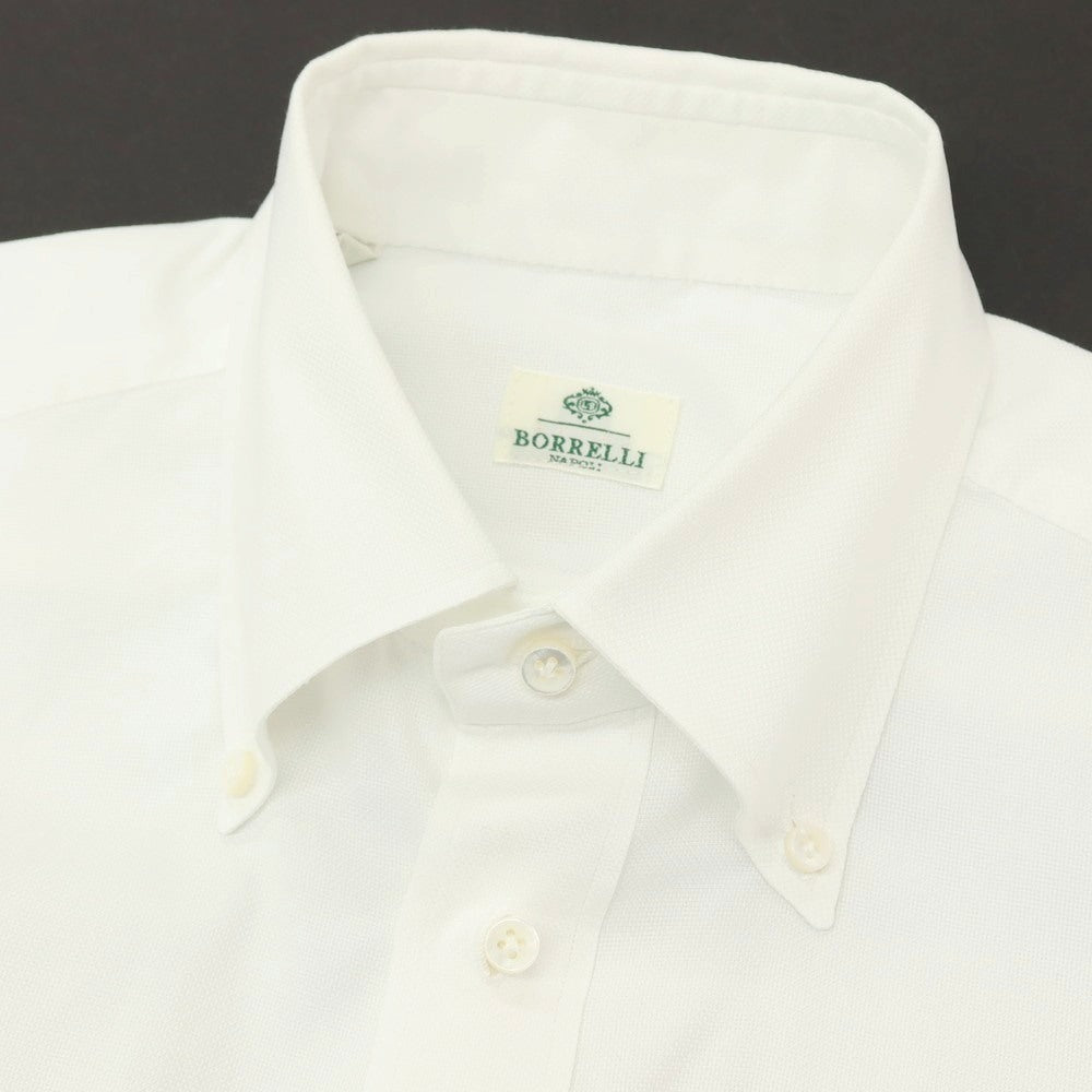 【中古】ルイジ ボレッリ Luigi Borrelli コットン ボタンダウン ドレスシャツ ホワイト【サイズ38】【 状態ランクB 】【 メンズ 】