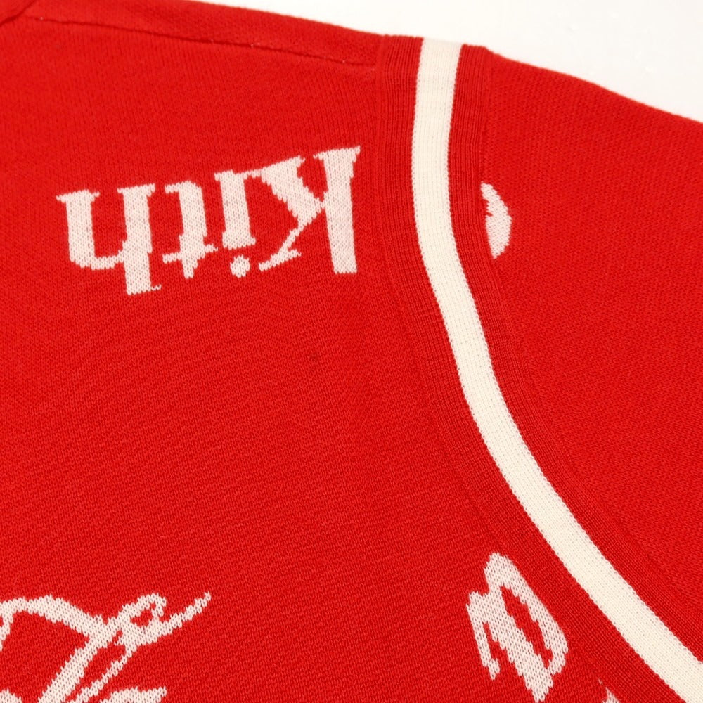 【中古】キス KITH × COCA COLA アクリルウール ジャカード カーディガン レッド【サイズM】【 状態ランクB 】【 メンズ 】
