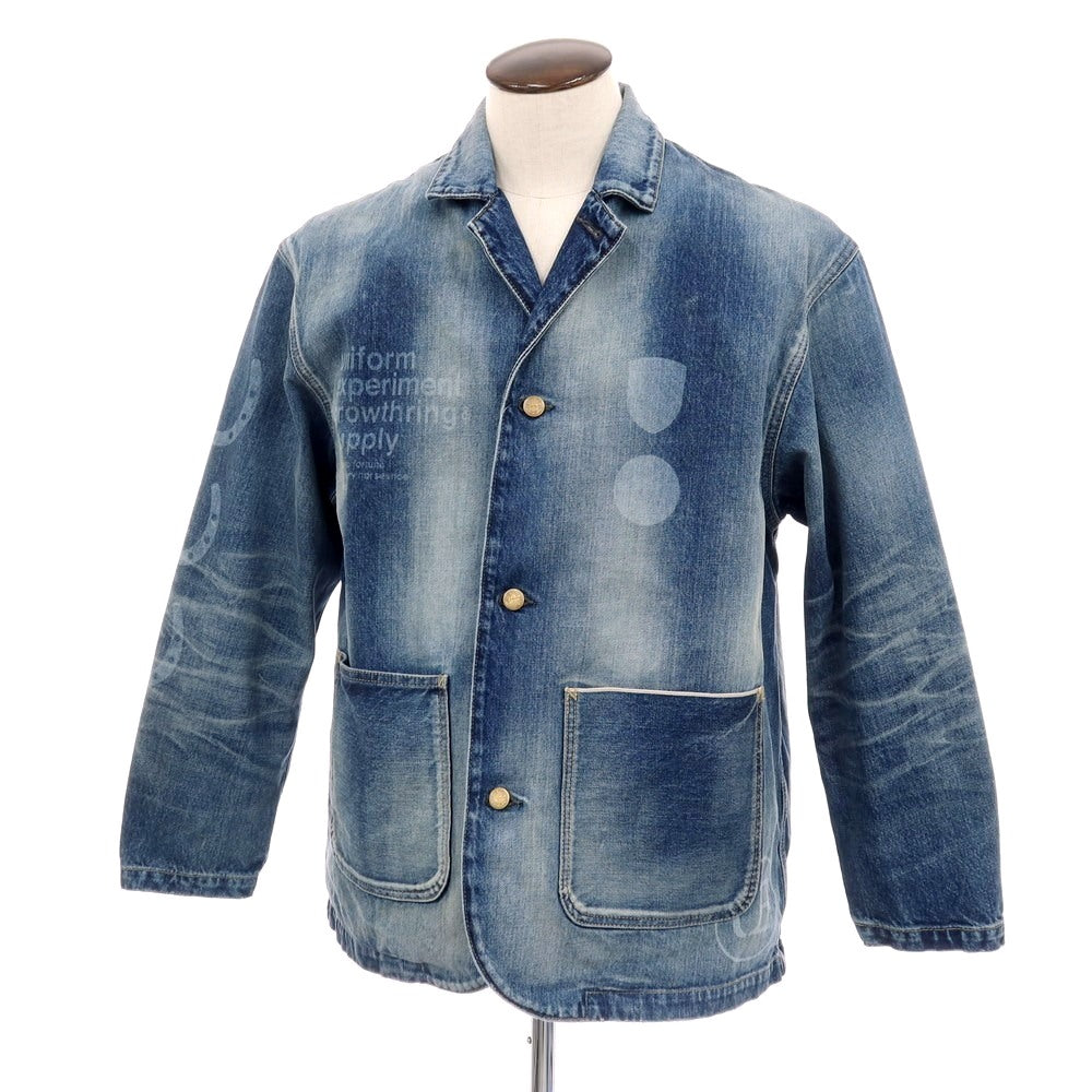 【中古】ユニフォームエクスペリメント uniform experiment × GROWTHRING & SUPPLY 2026年春夏 デニムジャケット ブルー【サイズ3】【メンズ】 中古】ユニフォームエクスペリメント uniform experiment × GROWTHRING
