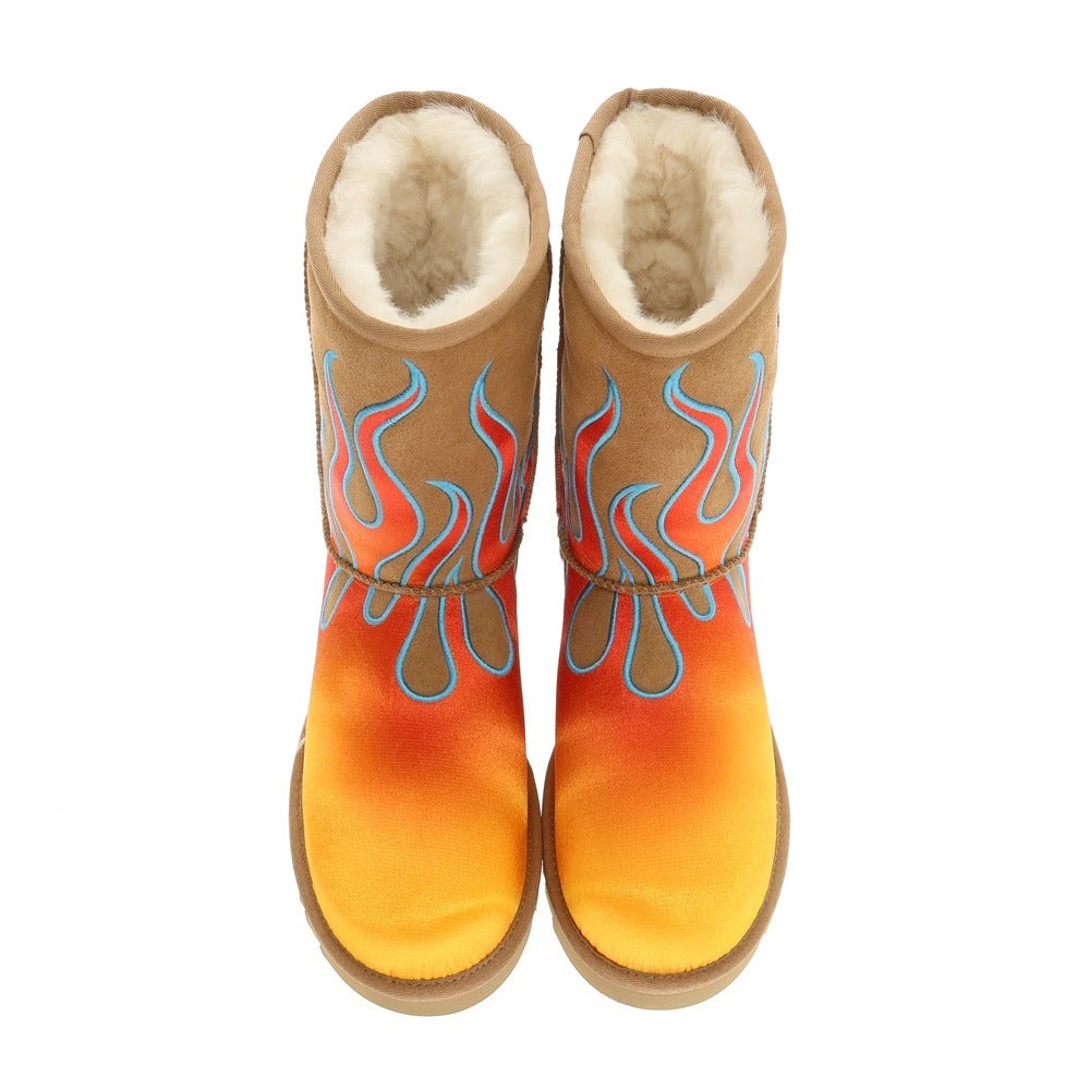 【中古】【未使用】ジェレミースコット JEREMY SCOTT UGG Jeremy Scott Classic Short ムートン ムートンブーツ ベージュxオレンジ【サイズ28】【 状態ランクS 】【 メンズ 】