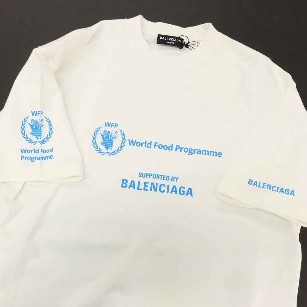 【中古】バレンシアガ BALENCIAGA World Food Programme コットン クルーネック 半袖Tシャツ ホワイト【サイズXS】【 状態ランクA 】【 メンズ 】