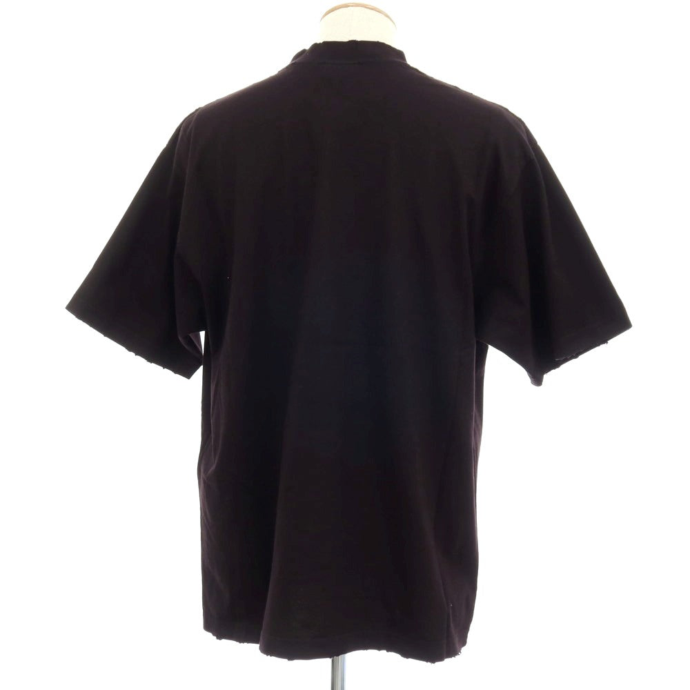 【中古】バレンシアガ BALENCIAGA ダメージ加工 コットン CD 半袖Tシャツ ブラック【サイズS】【 状態ランクA 】【 メンズ 】