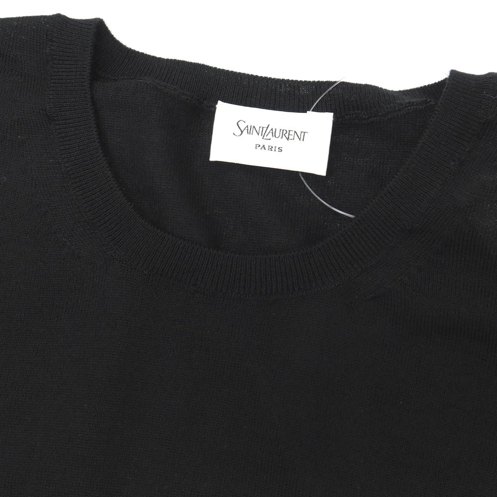 【中古】【未使用】サンローランパリ SAINT LAURENT PARIS ハイゲージ ウール クルーネックニット ブラック【サイズL】【 状態ランクS 】【 メンズ 】