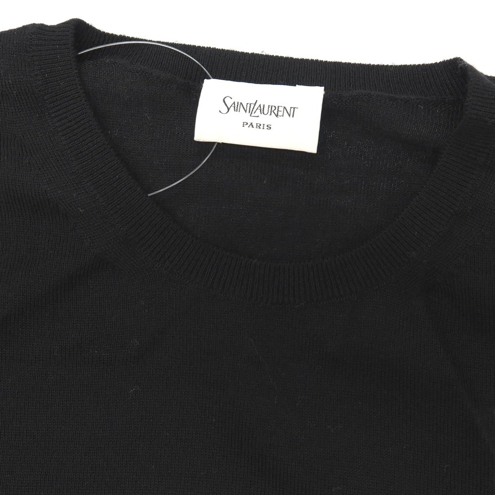 【中古】【未使用】サンローランパリ SAINT LAURENT PARIS ハイゲージ ウール クルーネックニット ブラック【サイズS】【 状態ランクS 】【 メンズ 】