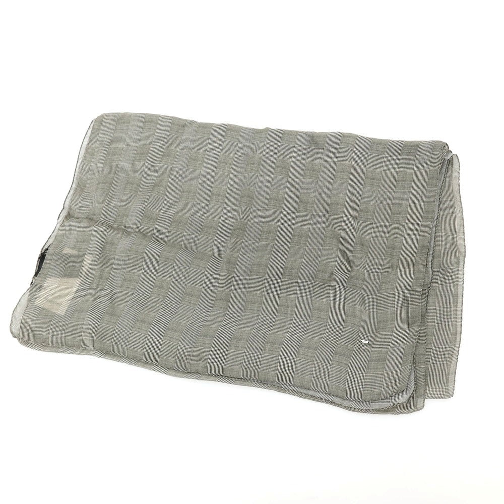 【中古】【未使用】サンローランパリ SAINT LAURENT PARIS シルク グレンチェック ストール ブラックxホワイト【 状態ランクS 】【 ユニセックス 】