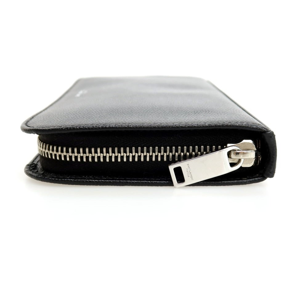 【SALE10%OFF/返品不可】【中古】サンローランパリ SAINT LAURENT PARIS レザー ラウンドジップ 長財布 ブラック【 状態ランクA 】【 メンズ 】