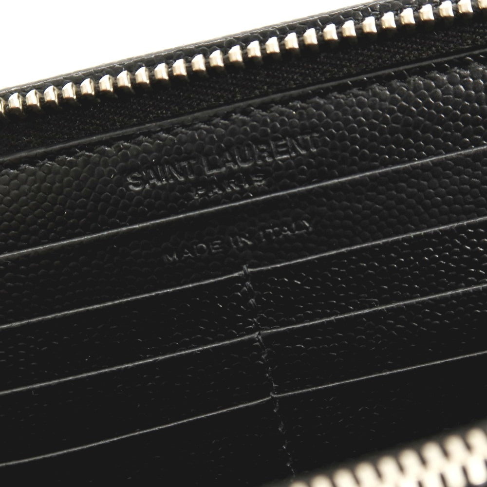 【SALE10%OFF/返品不可】【中古】サンローランパリ SAINT LAURENT PARIS レザー ラウンドジップ 長財布 ブラック【 状態ランクA 】【 メンズ 】