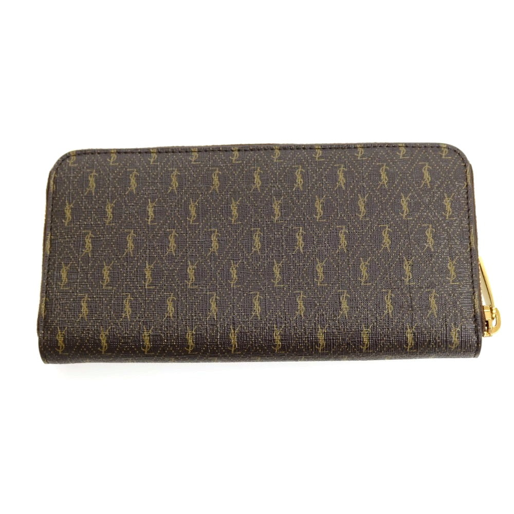 【SALE10%OFF/返品不可】【中古】サンローランパリ SAINT LAURENT PARIS ル・モノグラム レザー ラウンドジップ 長財布 ダークブラウン【 状態ランクA 】【 ユニセックス 】