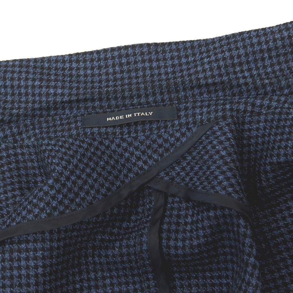 【中古】タリアトーレ TAGLIATORE ウールコットン ハウンドトゥース 2B テーラードジャケット ネイビーxブラック【サイズ44】【 状態ランクC 】【 メンズ 】