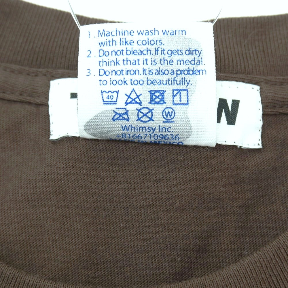 【中古】ティー TTT MSW × Whimsy コットン クルーネック 半袖Tシャツ ブラウン【サイズM】【 状態ランクB 】【 メンズ 】