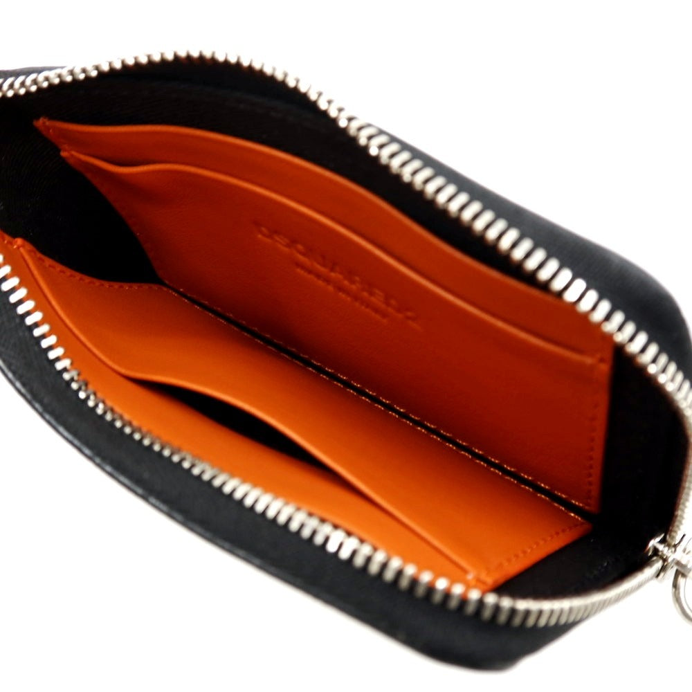 【新品】ディースクエアード DSQUARED2 サフィアーノレザー Neck Wallets ネックストラップ付き財布 ブラック【 状態ランクN 】【 メンズ 】