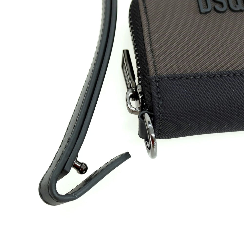 【新品】ディースクエアード DSQUARED2 ナイロン系 ネックストラップ付きコインカードウォレット 財布 ダークオリーブxブラック【 状態ランクN 】【 メンズ 】
