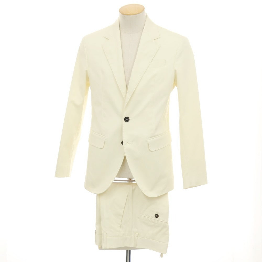 【新品】ディースクエアード DSQUARED2 CAPRI ツイルコットンポリウレタン 2つボタンスーツ セットアップ アイボリー【サイズ42】【 状態ランクN 】【 メンズ 】