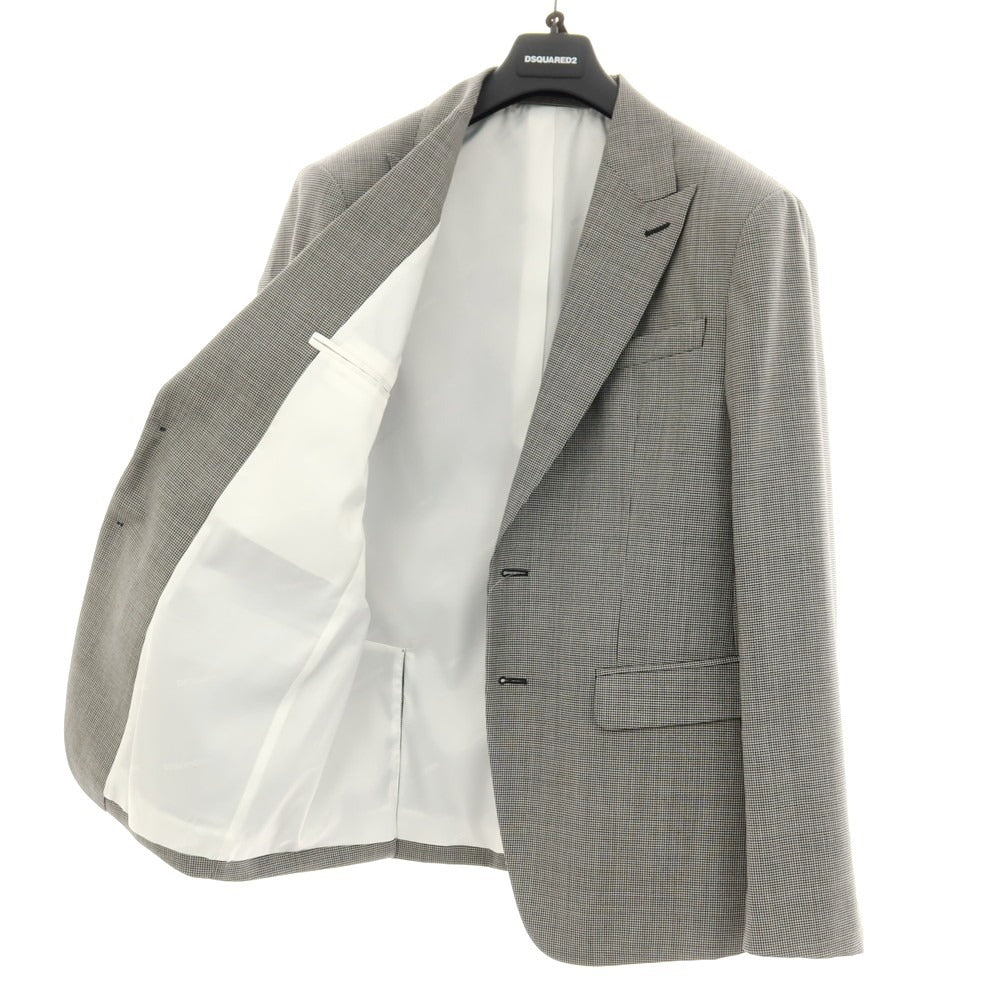 【新品アウトレット】ディースクエアード DSQUARED2 LONDON ウール ハウンドトゥース 2つボタンスーツ セットアップ グレー【サイズ52】【 状態ランクN- 】【 メンズ 】