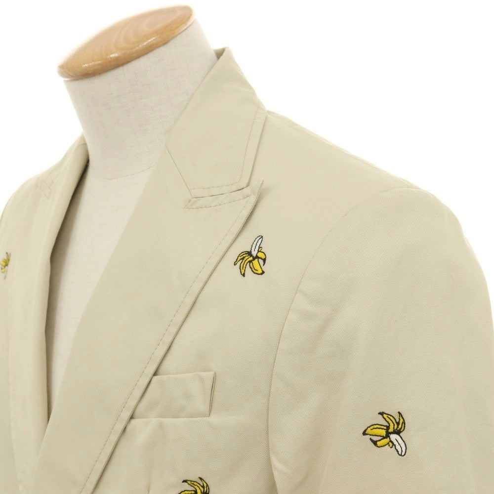【新品】ディースクエアード DSQUARED2 Fruit Embroidery London コットン バナナ 2B カジュアルジャケット ベージュxイエロー【サイズ44】【 状態ランクN 】【 メンズ 】