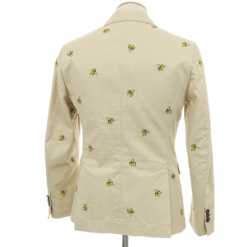 【新品】ディースクエアード DSQUARED2 Fruit Embroidery London コットン バナナ 2B カジュアルジャケット ベージュxイエロー【サイズ44】【 状態ランクN 】【 メンズ 】