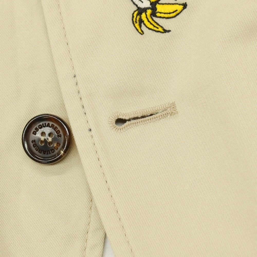【新品】ディースクエアード DSQUARED2 Fruit Embroidery London コットン バナナ 2B カジュアルジャケット ベージュxイエロー【サイズ44】【 状態ランクN 】【 メンズ 】