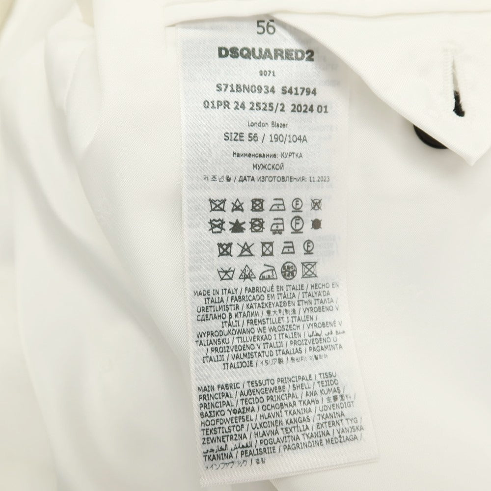 【新品】ディースクエアード DSQUARED2 Fruit Embroidery London コットン バナナ 2B カジュアルジャケット ベージュxイエロー【サイズ56】【 状態ランクN 】【 メンズ 】
