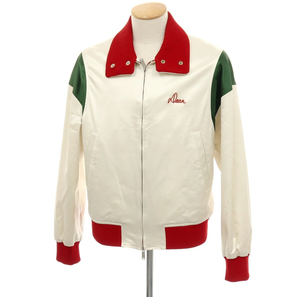 【新品】ディースクエアード DSQUARED2 コットンレーヨンポリウレタン ボウリング サテン ボンバージャケット ホワイト【サイズ44】【 状態ランクN 】【 メンズ 】