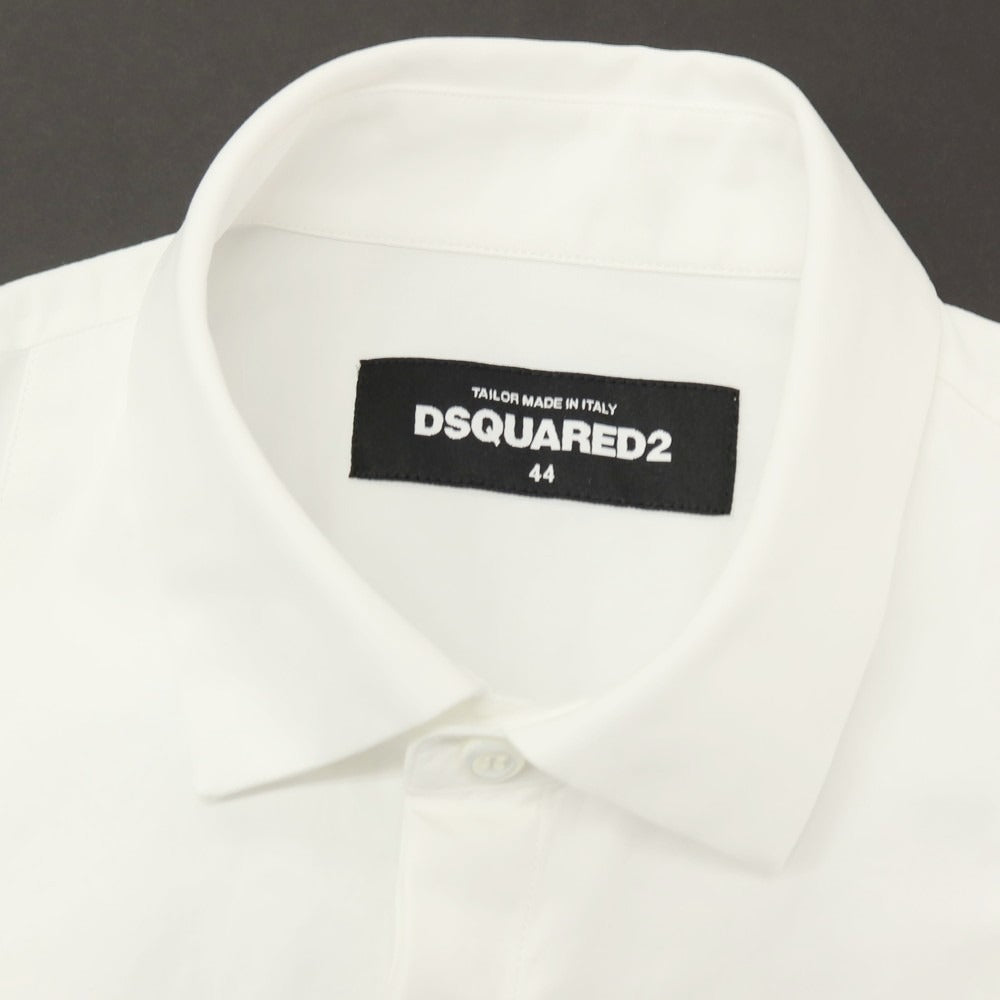 【中古】ディースクエアード DSQUARED2 ストレッチ コットン ドレスシャツ ホワイト【サイズ44】【 状態ランクB 】【 メンズ 】