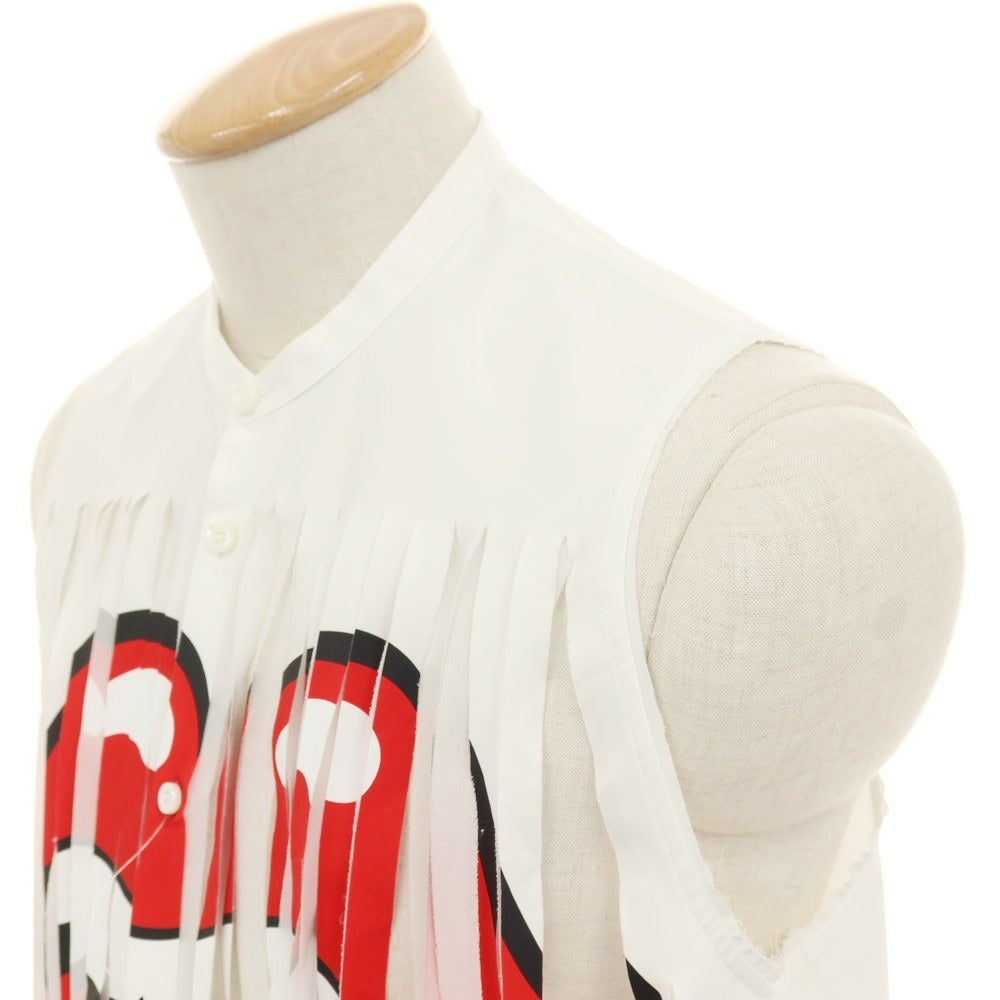【新品】ディースクエアード DSQUARED2 × THE ROLLING STONES コットン バンドカラー ノースリーブシャツ ホワイト【サイズ44】【 状態ランクN 】【 メンズ 】