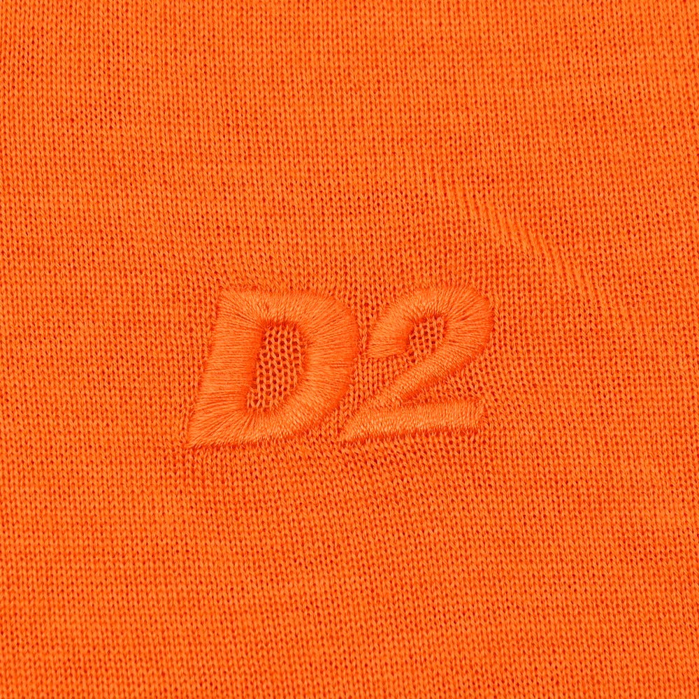【新品】ディースクエアード DSQUARED2 ハイゲージ ウール 半袖 ポロニット オレンジ【サイズL】【 状態ランクN 】【 メンズ 】
