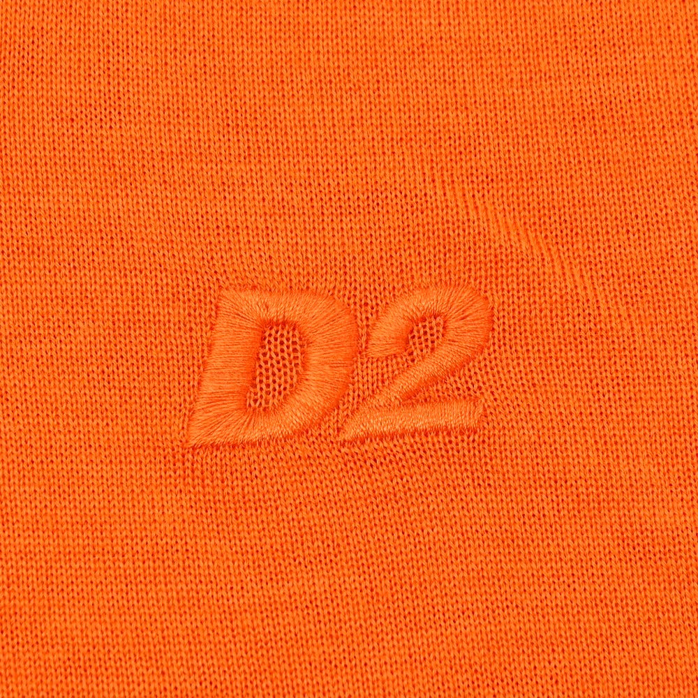 【SALE10%OFF/返品不可】【新品】ディースクエアード DSQUARED2 ハイゲージ ウール 半袖 ポロニット オレンジ【 サイズXXL 】【 状態ランクN 】【 メンズ 】