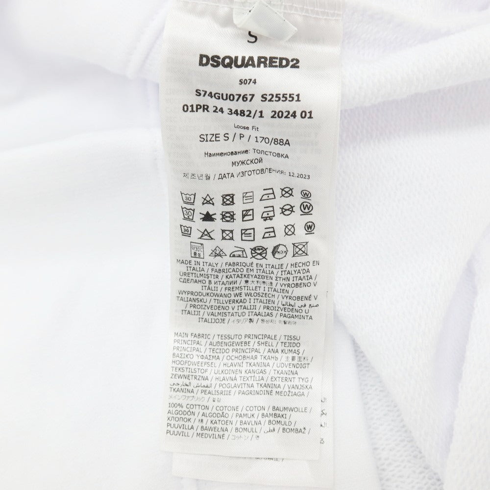 【SALE10%OFF/返品不可】【新品】ディースクエアード DSQUARED2 コットン クルーネック スウェット ホワイト【 サイズS 】【 状態ランクN 】【 メンズ 】