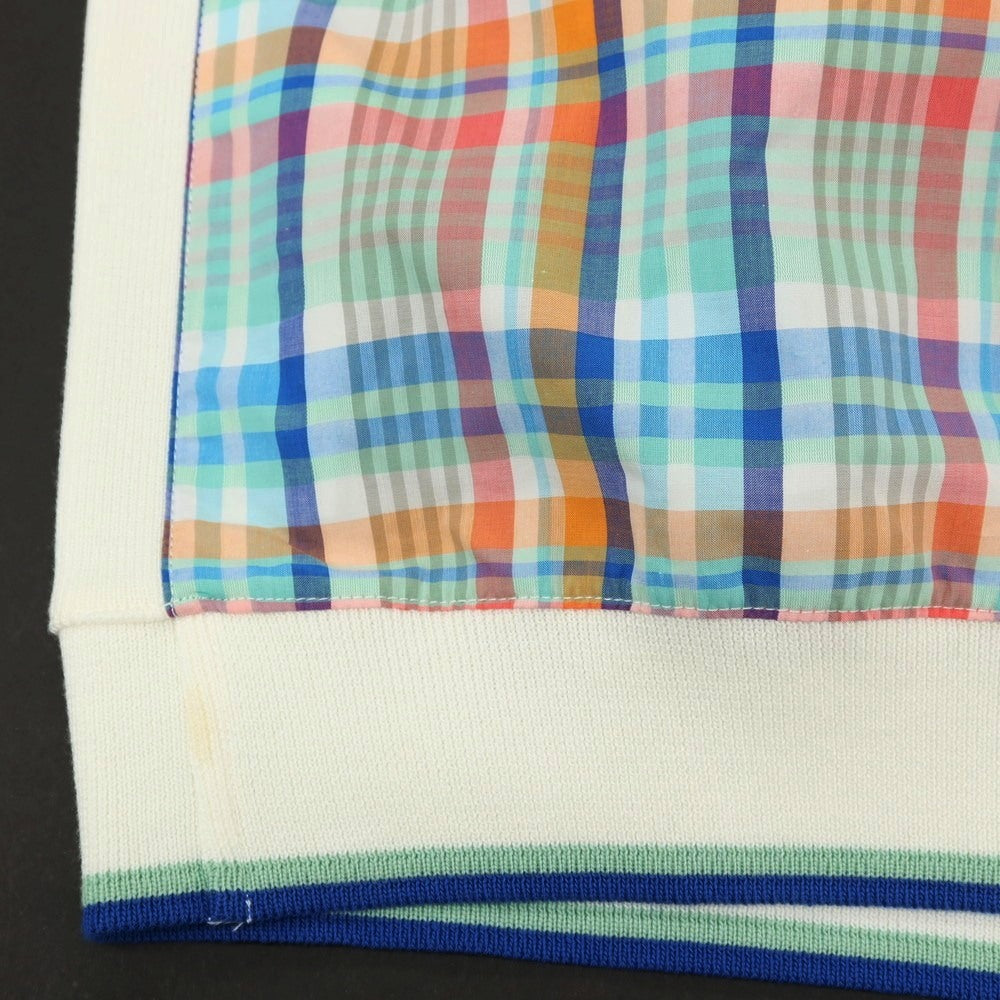 【新品アウトレット】ディースクエアード DSQUARED2 コットン チェック 切り替え 半袖ポロシャツ ライトブルーxマルチカラー【サイズ48】【 状態ランクN- 】【 メンズ 】