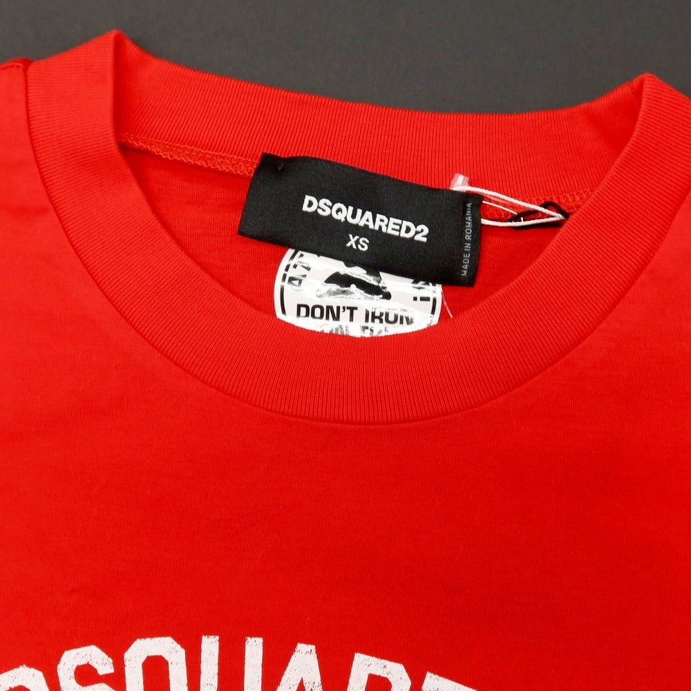 【新品】ディースクエアード DSQUARED2 コットン クルーネック 半袖Tシャツ レッド【サイズXS】【 状態ランクN 】【 メンズ 】