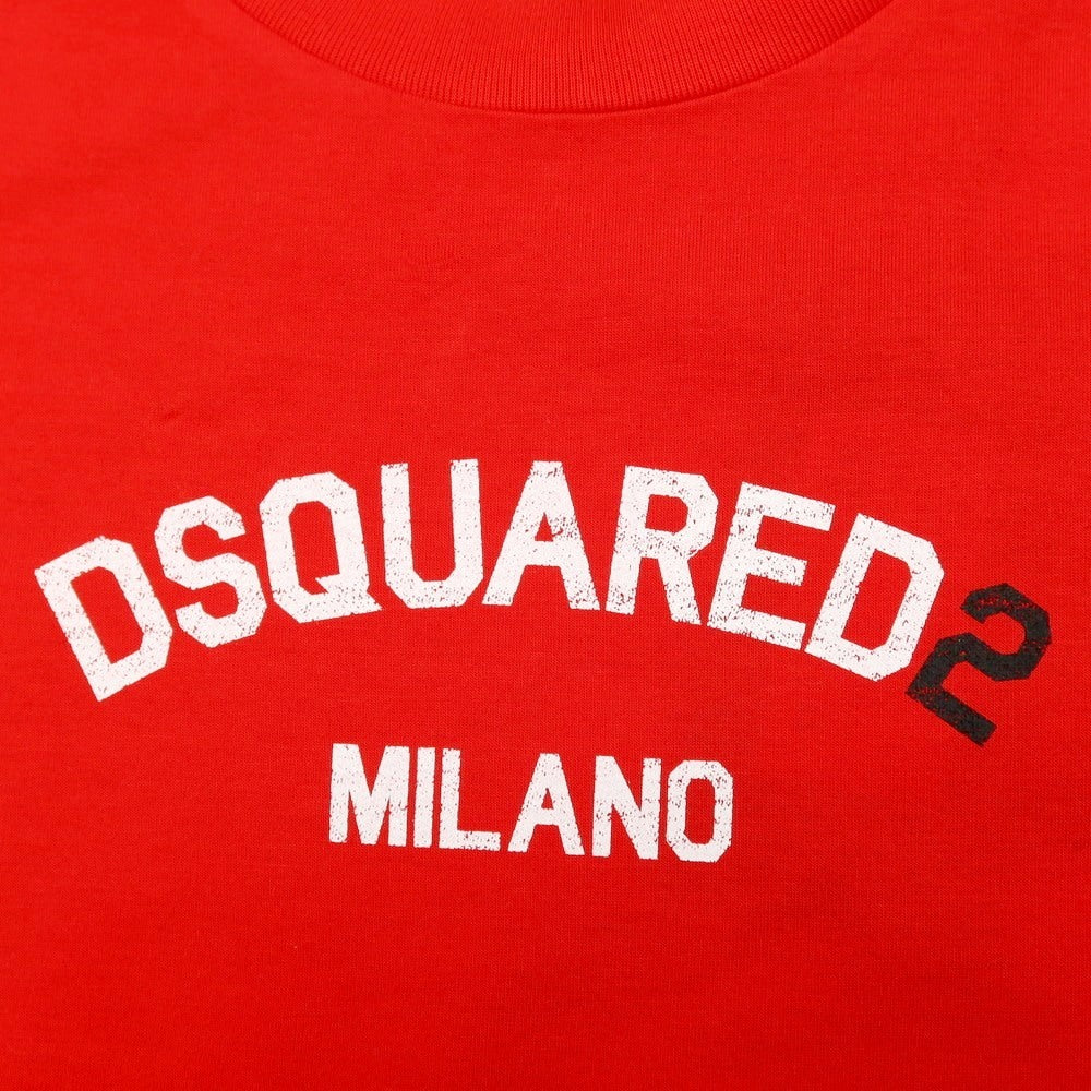 【新品】ディースクエアード DSQUARED2 コットン クルーネック 半袖Tシャツ レッド【サイズXS】【 状態ランクN 】【 メンズ 】