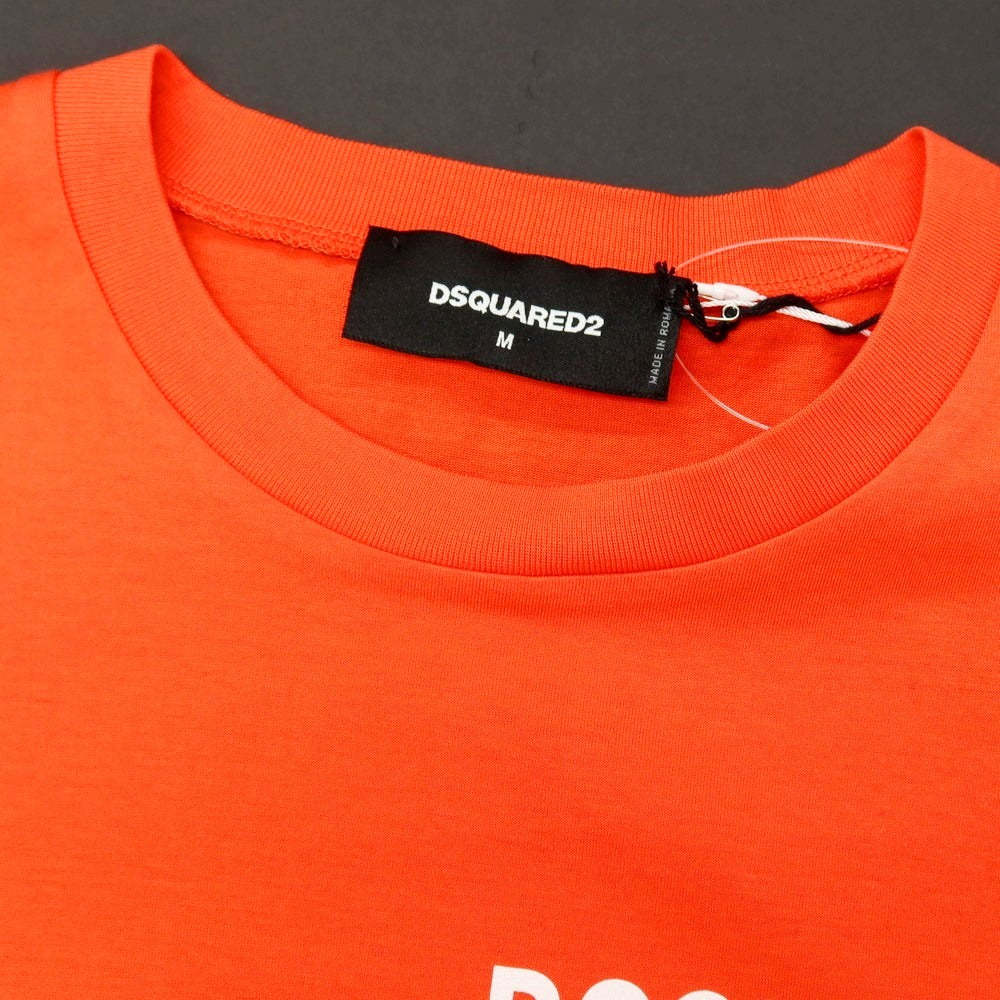 【SALE10%OFF/返品不可】【新品】ディースクエアード DSQUARED2 コットン クルーネック 半袖Tシャツ オレンジ【 サイズM 】【 状態ランクN 】【 メンズ 】