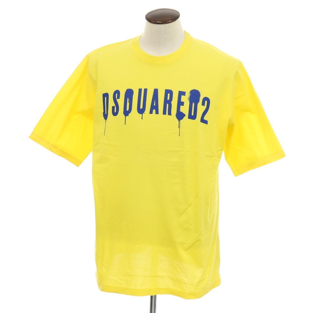 【新品】ディースクエアード DSQUARED2 コットン クルーネック 半袖Tシャツ イエロー【サイズL】【 状態ランクN 】【 メンズ 】