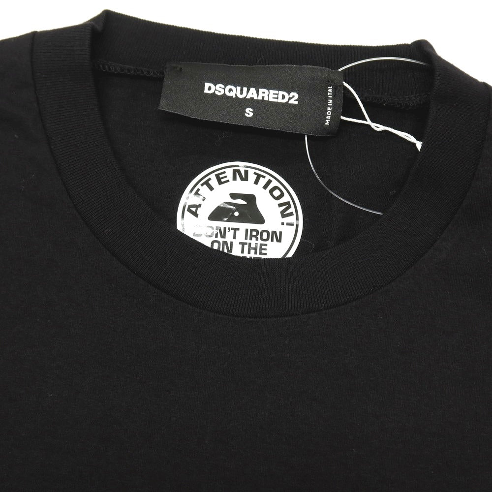 【新品】ディースクエアード DSQUARED2 コットン クルーネック 半袖Tシャツ ブラック【サイズS】【 状態ランクN 】【 メンズ 】